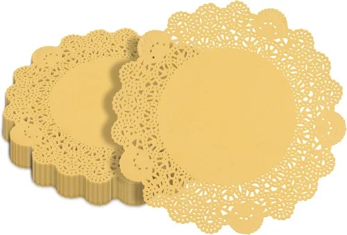 Miniatura 93 de Restaurantware Pastry Tek Blondas de Encaje de 4 x 4 Pulgadas 100 Vajilla Decorativa - Blondas de Mesa Desechables Redondas de Papel Negro