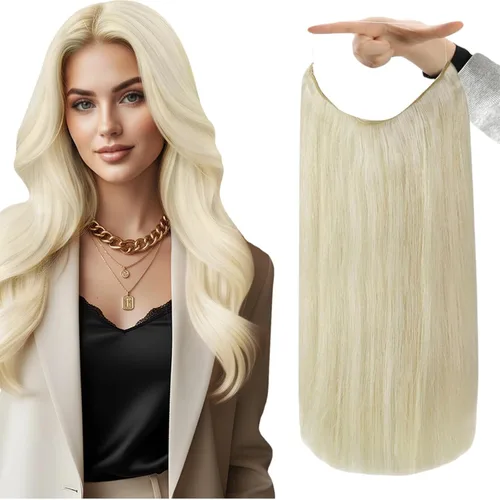 Miniatura 28 de Fshine - Extensiones de cabello humano con clip, de 16 pulgadas, con clip, color marrón chocolate, mezcla de rubio caramelo, extensiones de cabello