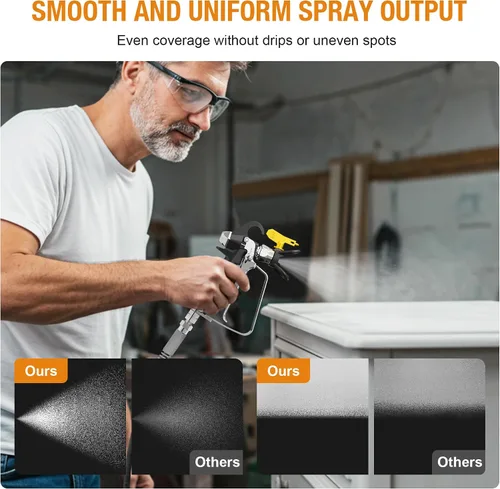 Miniatura 3 de MAXXT Pulverizadores de pintura sin aire, pulverizador de soporte sin aire de alta presión de 1300 W con 3000 PSI, peso ligero de 14.7 libras