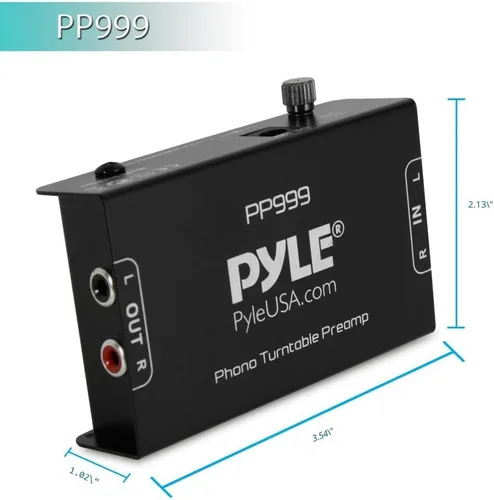 Miniatura 3 de Pyle Phono Turntable Preamp - Mini preamplificador de fonógrafo estéreo de audio electrónico con entrada RCA, salida RCA y operación de bajo ruido