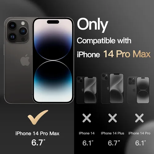 Miniatura 2 de JETech Funda para iPhone 14 Pro Max de 6.7 pulgadas, resistente protección resistente de doble capa, a prueba de golpes, funda protectora resistente