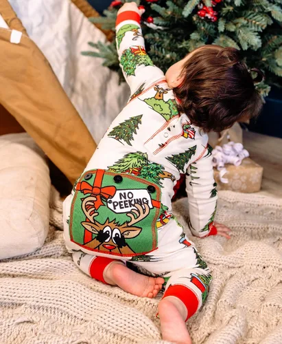 Miniatura 22 de Lazy One - Pijamas navideñas a juego con solapa trasera; para perros, bebés, niños, adolescentes y adultos