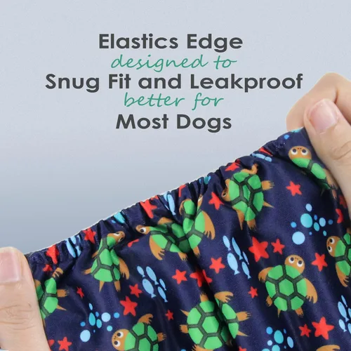 Miniatura 4 de wegreeco - Pañales lavables para perros machos, estampado elegante, bandas envolventes para vientre, paquete de 3 (estampado de tortuga), talla L