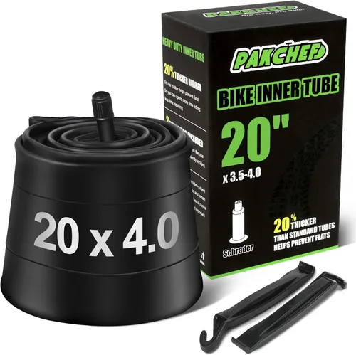 Tubo de neumático grueso resistente de 20 x 4.0, 26 x 4.0 con válvula Schrader - Tubo interior de goma butílica gruesa para bicicletas eléctricas de