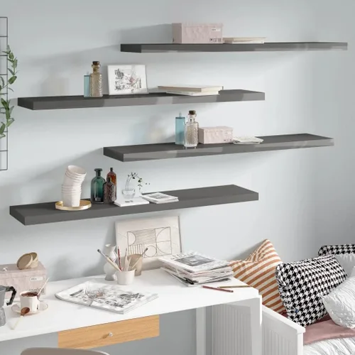 Miniatura 140 de Estantes flotantes de pared, juego de 4 estantes decorativos para montar en la pared, estante colgante con soportes invisibles para decoración