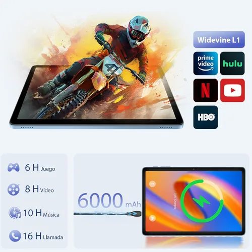 Miniatura 5 de Tablet Android de 10 pulgadas, tableta Android 15 con teclado, 24 GB de RAM+128 GB de ROM, 1 TB Expand, Octa-Core 6000mAh 1280x800 IPS HD, WiFi 5G