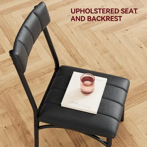 Miniatura 6 de Juego de mesa de comedor para 4, mesa de comedor moderna de cocina con sillas tapizadas, muebles de 5 piezas que ahorran espacio para apartamentos