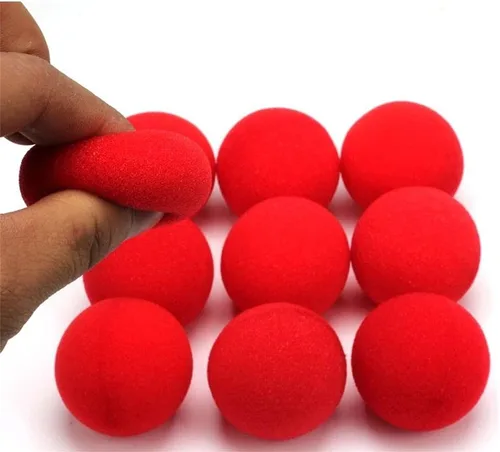 Miniatura 4 de 10 bolas de esponja rojas, herramientas mágicas suaves, ligeras, mini bolas de esponja mágicas, accesorios de truco de comedia clásica de calle