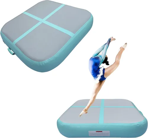 Miniatura 15 de Colchoneta inflable para gimnasia con bomba de aire eléctrica, pista de gimnasia para uso doméstico, entrenamiento, animadoras, niños, gimnasio, yoga