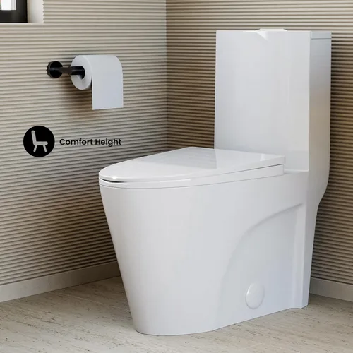 Miniatura 3 de Swiss Madison SM-1T254 St. Tropez - Inodoro de una pieza con descarga dual Tornado, 0.8/1.28 GPF, con asiento de cierre suave, altura cómoda BLANCO