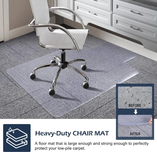 Miniatura 5 de SALLOUS Tapete para silla para alfombra, 36 x 48 pulgadas, tapete resistente para silla de oficina con labio, tapete para silla
