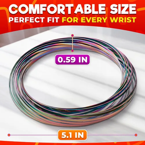 Miniatura 2 de 2 piezas de anillo de flujo giratorio de anillo de juguete de brazo – 5.1 pulgadas de color – Juguete de flujo de ansiedad cambiante con una