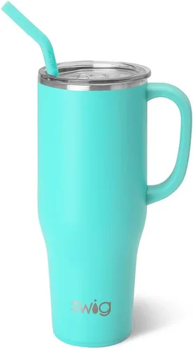 Miniatura 34 de Swig Life Mega Taza de 30 oz, Vaso de 30 oz con Asa y Pajita, Compatible con Portavasos, Apto para Lavavajillas, Vaso Aislado Extra Grande, Botella