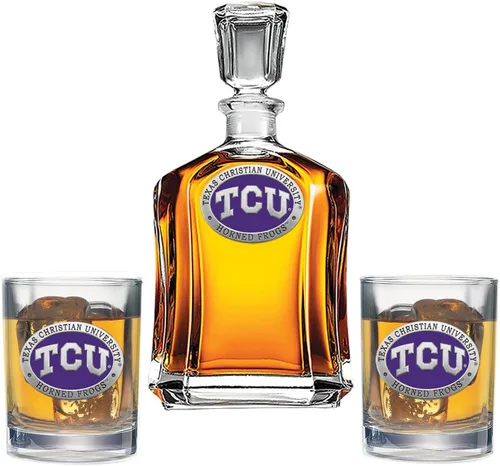 Miniatura 8 de Heritage Pewter Juego de decantador Appalachian State con 2 vasos combinados, vertedor de 24 onzas con 2 vasos dobles antiguos, vidrio de peltre