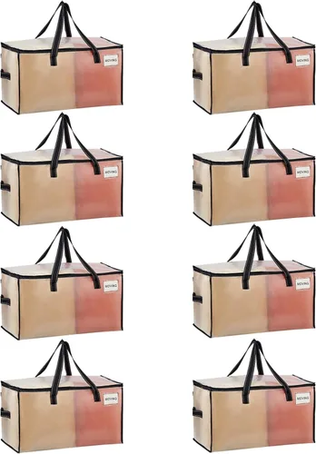 Miniatura 9 de VENO Paquete de 4 bolsas de mudanza resistentes, bolsas de almacenamiento de ropa y edredón con ventana transparente, suministros de embalaje