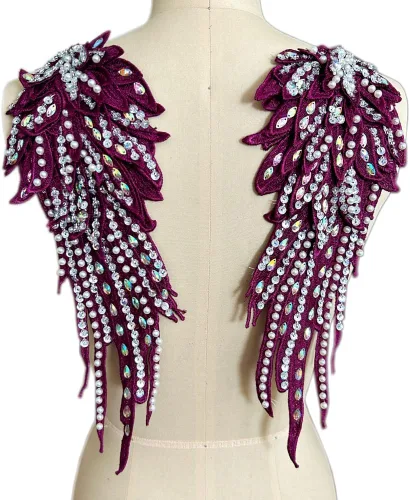 Miniatura 10 de Parches de lentejuelas con alas de ángeles de la guarda, apliques de diamantes de imitación para ropa, chaquetas, jeans, vestido, decoración