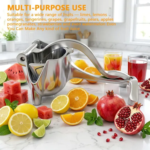 Miniatura 4 de Exprimidor manual y exprimidor de limón, exprimidor de cítricos de aluminio resistente de 0.6L, prensa de naranja, extractor de jugo de mano fácil