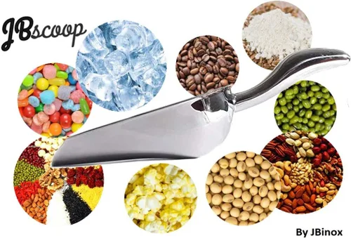 Miniatura 5 de JBscoop Cuchara de hielo, pequeña cuchara de metal para alimentos, para cocina, bar, fiesta, boda, 6 onzas, 8.5 pulgadas