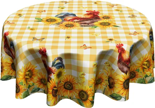 Miniatura 39 de Fall Tablecloth Round 60 Inch Autumn Thanksgiving Table Cloths Circle Pumpkin Buffalo Plaids Table Cloth Rustic Farmhouse Tablecloth for Holiday