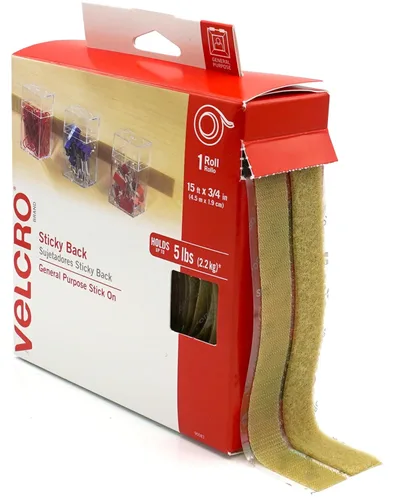 Miniatura 22 de VELCRO Brand - Sujetadores Sticky Back; cinta adhesiva de 3/4 de pulgadas; ideal para el hogar Blanco