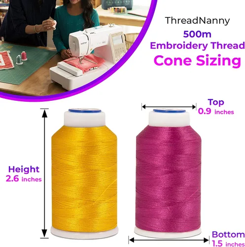 Miniatura 4 de ThreadNanny Brother nuevo set de hilo para bordar de 63 colores, hilo de poliéster de 40wt.