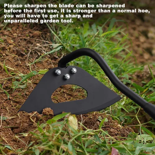 Miniatura 5 de Azada - Herramienta de jardín, azada hueca de mango largo de 70 pulgadas, desbrozadora manual ajustable, azada de jardín resistente para deshierbar