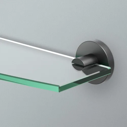 Miniatura 8 de Gatco 4666 Reveal - Estante de vidrio templado curvado montado en la pared de 20.13 pulgadas de ancho x 5.40 pulgadas de profundidad Estante