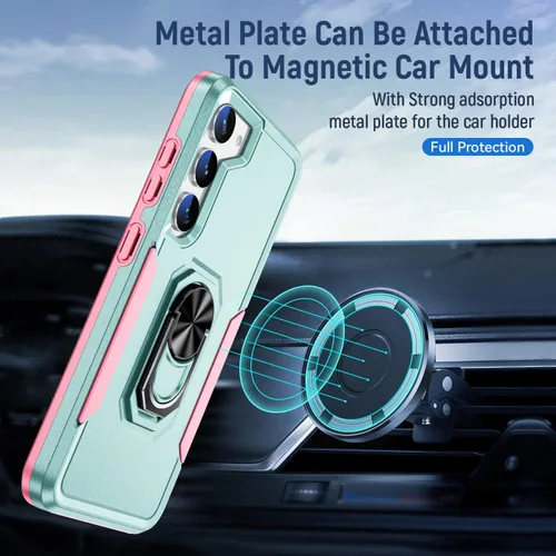 Miniatura 6 de Funda protectora diseñada para Galaxy S23 con soporte, a prueba de caídas militares, a prueba de golpes, a prueba de polvo, para Samsung S23, rosa