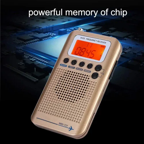 Miniatura 5 de Escáneres de receptor de radio multibanda, de mano, bandas de frecuencia: AIR FM AM CB SW VHF incorporado batería recargable Radio de viaje portátil
