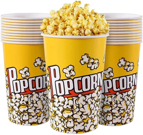 MyLifeUNIT Cubetas de palomitas de maíz, caja de papel de 64 onzas para fiestas y noches de cine (paquete de 20)