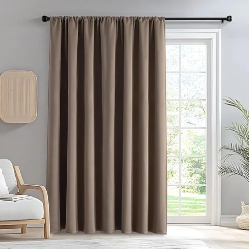 Miniatura 103 de IGEMAEVE Cortinas 100% opacas de 108 pulgadas de largo para dormitorio, juego de 2 paneles de cortinas opacas con bolsillo para barra y pestaña