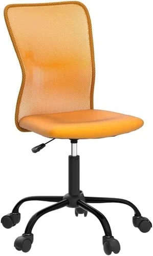 Miniatura 5 de HHS Silla de oficina en casa con malla sin brazos, ergonómica, ajustable, respaldo medio para mujer, pequeño, moderno, giratorio, con ruedas, hogar