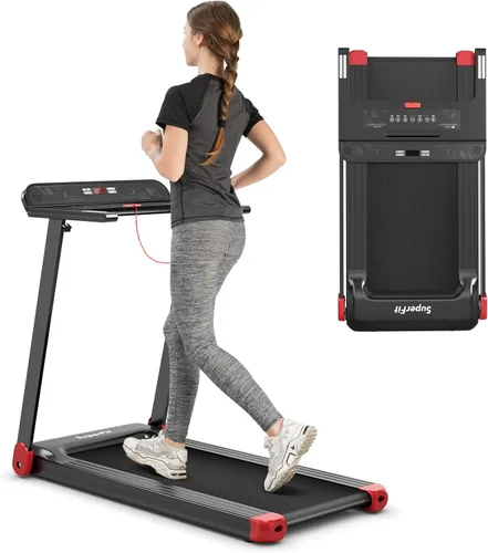 Miniatura 11 de Goplus Caminadora plegable, cinta de correr compacta superfit con control de aplicación, altavoz de dientes azules, 12 programas preestablecidos