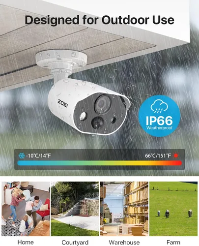 Miniatura 6 de ZOSI C303 - Sistema de cámara de seguridad para el hogar de 8 canales con audio, detección de personas y vehículos, visión nocturna, alarma de luz