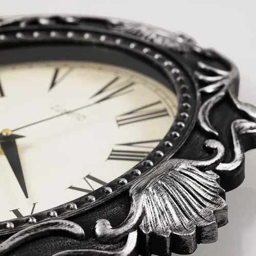Miniatura 6 de AYRELY Reloj de pared rústico ovalado de 14 pulgadas, funciona con pilas, reloj silencioso de estilo rústico que no hace tictac, decorativo