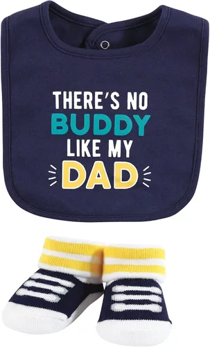 Miniatura 160 de Hudson Baby Conjunto de babero y calcetines unisex de algodón para bebé