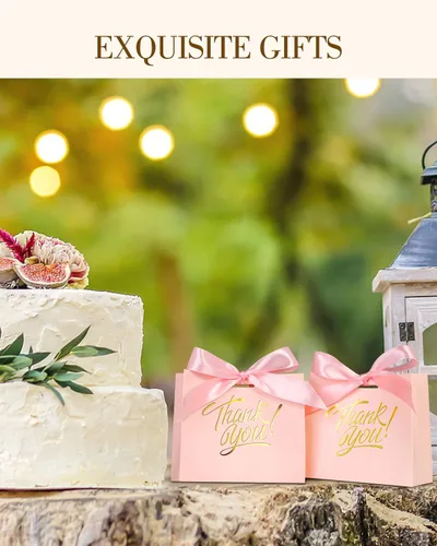 Miniatura 2 de EQOREIIN Bolsas pequeñas de papel kraft para regalo, paquete de 70 unidades, color rosa, 4.5 x 1.8 x 3.9 pulgadas, con cinta de lazo, perfectas