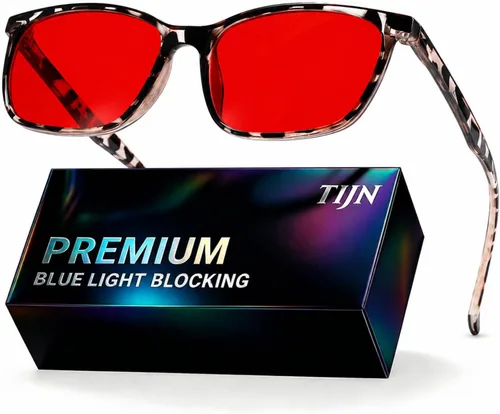Miniatura 9 de TIJN Lentes de dormir para 99.9% TR90 con bloqueo de luz azul y verde, doble revestimiento AR con lente roja para juegos de computadora que reducen