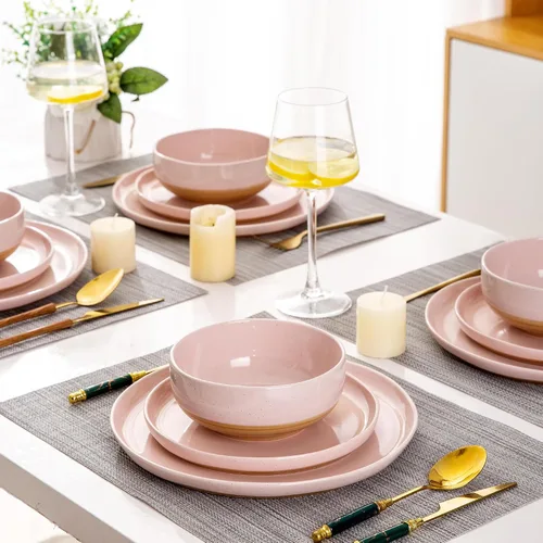 Miniatura 8 de AmorArc Juego de Platos de Aperitivo de Cerámica, Juego de 6, Platos de Gres Hechos a Mano de 21 cm para Postre, Ensalada, Aperitivo, Cena, Apto
