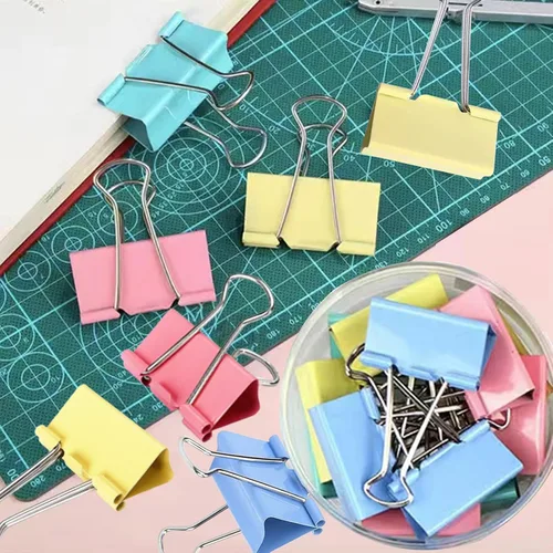 Miniatura 7 de Clips de carpeta extra grandes de 2 pulgadas (paquete de 48), abrazaderas de papel grandes de colores con caja, clips gigantes para carpeta