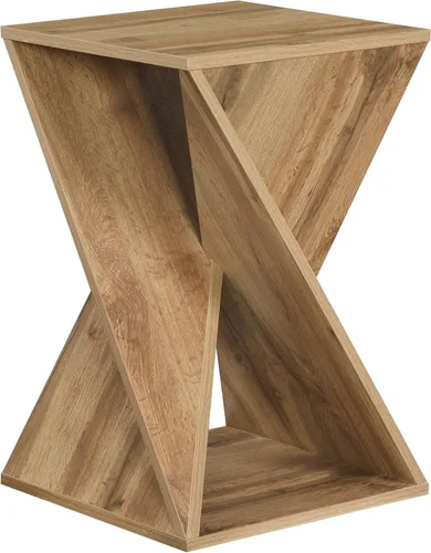 Miniatura 4 de Mesa Auxiliar Moderna Única con Extremo Retorcido, Mesa Lateral de Estilo Rústico, Estilo Rústico, Sala de Estar, Mesa Decorativa de Dormitorio