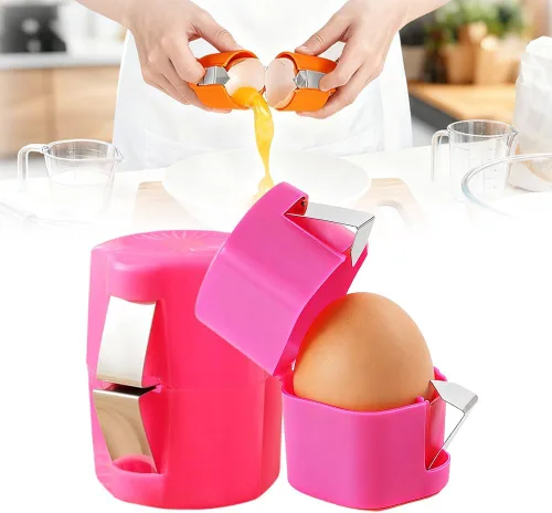 2 abridores de cáscara de huevo, herramienta de corte de galletas de huevo 2026 para huevos duros, separador de huevos de mano para huevos crudos,