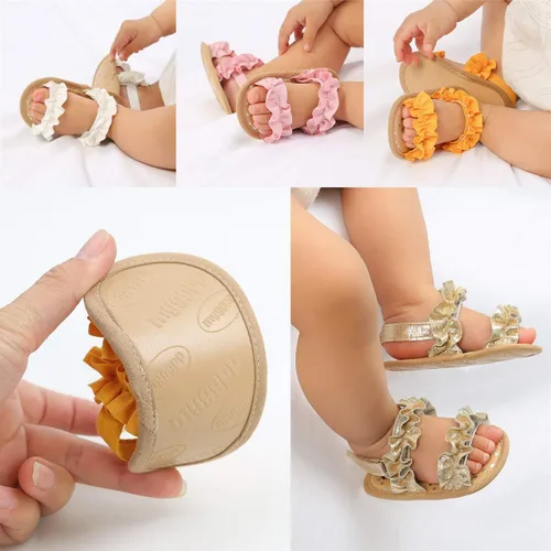 Miniatura 2 de COSANKIM Sandalias de verano para bebés y niñas con suela suave de flores, zapatos de vestir para cuna, recién nacidos, para recién nacidos