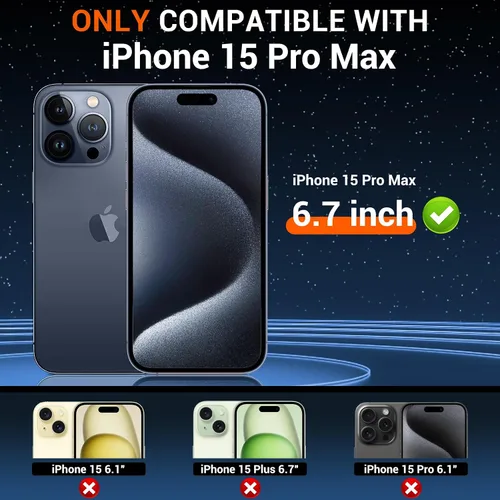 Miniatura 2 de Funda transparente diseñada para iPhone 15 ProMax, transparente, no amarillea, protección contra caídas de grado militar, delgada, a prueba