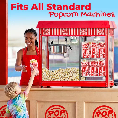 Miniatura 3 de Paquete de 500 bolsas de palomitas de maíz a granel, bolsas de papel de 1 onza para máquina de palomitas de maíz, soporte de concesión, carnaval