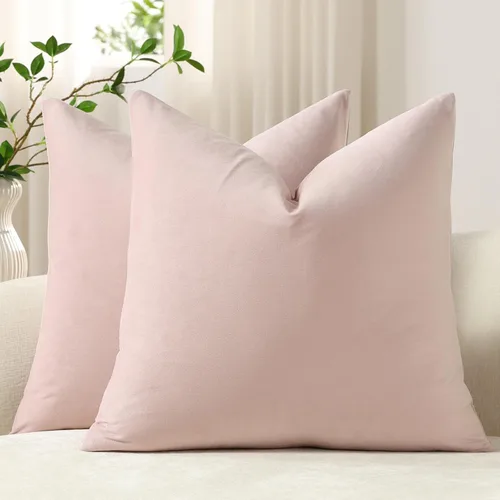 Miniatura 17 de Dezene - 2 fundas decorativas de terciopelo para almohada Hielo de vainilla