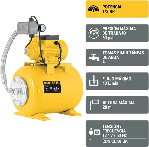 Miniatura 2 de Bomba de aire 1/2 HP, 24 litros Pretul