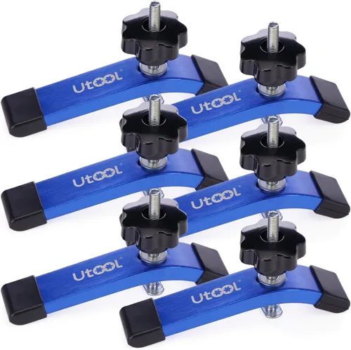 Miniatura 6 de UTOOL Paquete de 2 Abrazaderas de Sujeción para Riel en T Kit con Pernos en T de 3-1/2", 6-1/3" L x 1-1/5" de Ancho, Abrazaderas Anodizadas