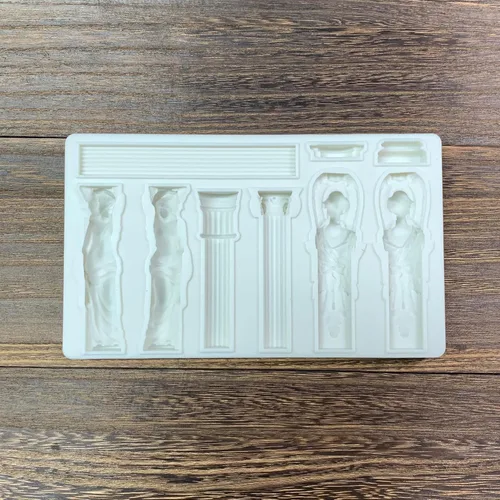 Miniatura 3 de Columna romana, escultura de diosa, pilares de mármol griego, Bas Relief retro, fondant, artesanía de azúcar, decoración de pasteles, moldes