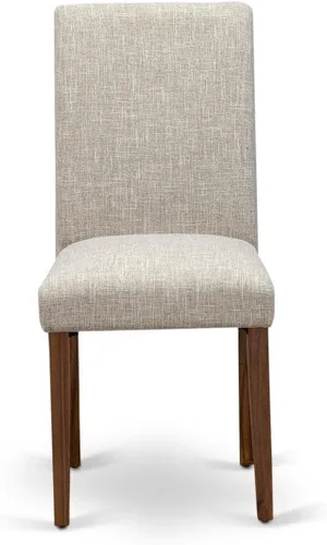 Miniatura 4 de East West Furniture ABPNT35 Abbott Classic Parson Sillas – Doeskin sillas de comedor acolchadas de tela de lino, juego de 2, color natural